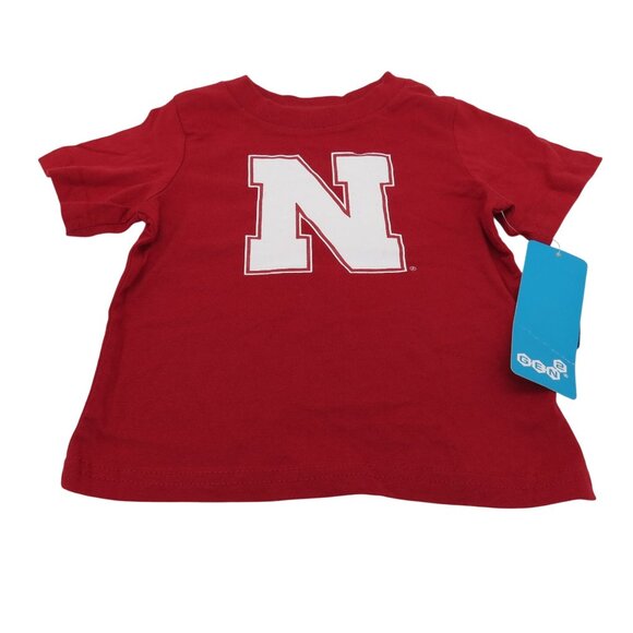 NCAA Nebraska Cornhuskers Baby 12m Red Logo T-Shirt Short Sleeve Tee Collegiate - Picture 1 of 7